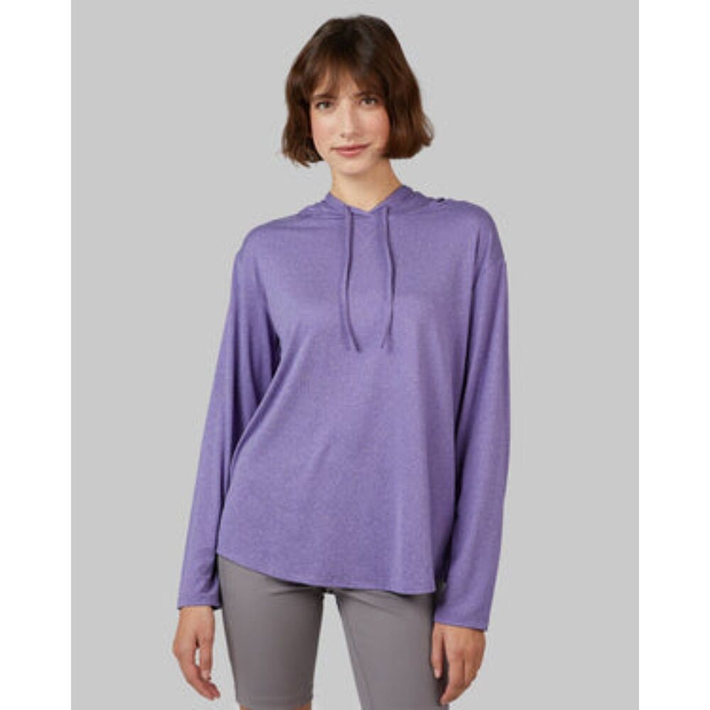 womens cool hooded t shirt Purple XL